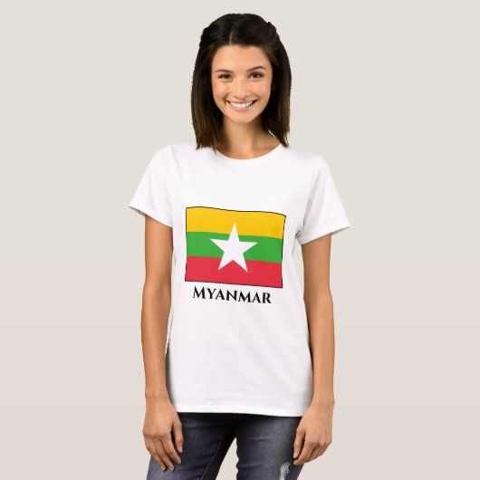 T-shirt Drapeau du Myanmar (Devant entier)