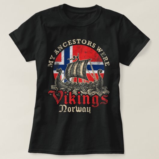 T-shirt Drapeau du navire viking norvégien (Design devant)