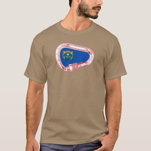 T-shirt Drapeau du Nevada Escalade carabiner (Devant)
