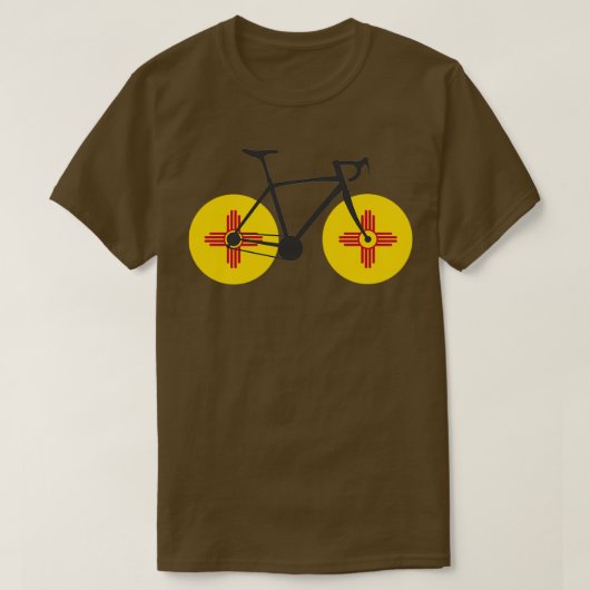 T-shirt Drapeau du Nouveau-Mexique à vélo (Design devant)