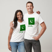 T-shirt Drapeau du Pakistan avec le nom dans l'Urdu (Unisexe)