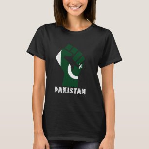 T-shirt Drapeau du Pakistan Fierté pakistanaise Poing levé