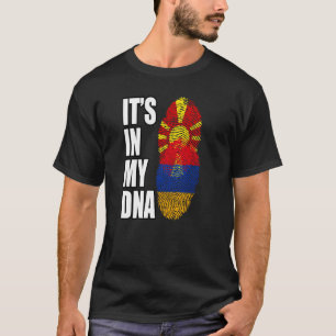 T-shirt Drapeau du patrimoine ADN mixte arménien et macédo