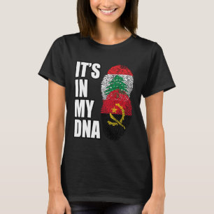T-shirt Drapeau du patrimoine ADN mixte libanais et angola