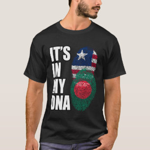 T-shirt Drapeau du patrimoine ADN mixte libérien et bangla