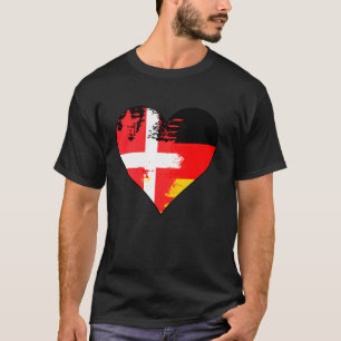 T-shirt Drapeau du patrimoine cardiaque allemand et danois