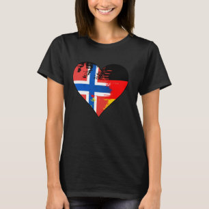 T-shirt Drapeau du patrimoine cardiaque allemand et norvég