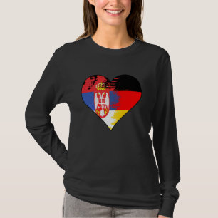 T-shirt Drapeau du patrimoine cardiaque allemand et serbe