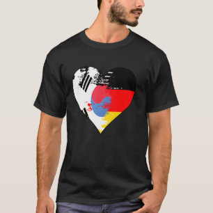 T-shirt Drapeau du patrimoine cardiaque allemand et sud-co