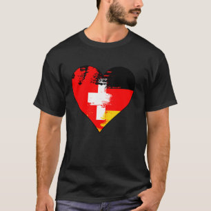 T-shirt Drapeau du patrimoine cardiaque allemand et suisse
