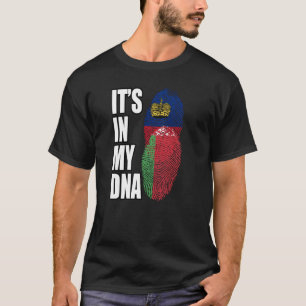 T-shirt Drapeau Du Patrimoine De L'ADN Du Liechtenstein Et