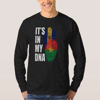 T-shirt Drapeau du patrimoine de l'ADN mixte barbadien et