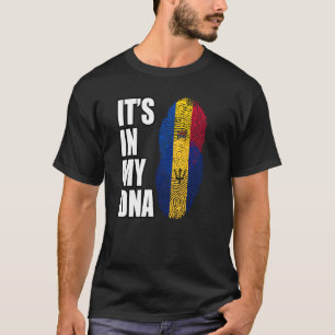T-shirt Drapeau du patrimoine de l'ADN mixte barbadien et