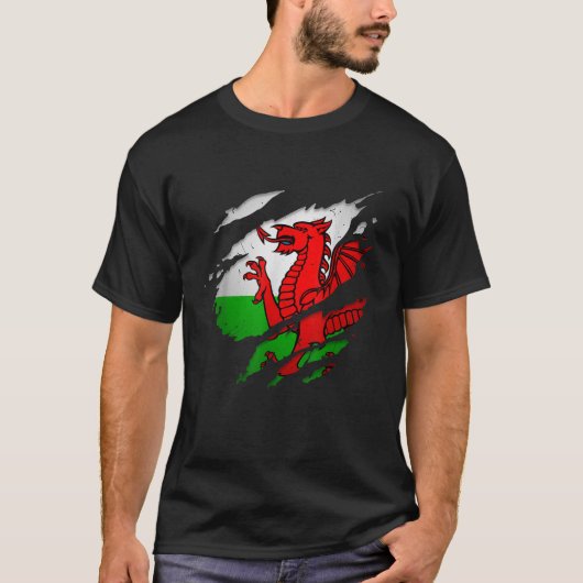 T-shirt Drapeau du Pays de Galles arraché (Devant)