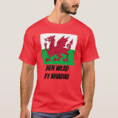T-shirt Drapeau du Pays de Galles et texte de bienvenue He (Devant)