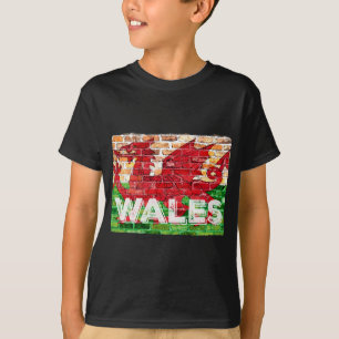 T-shirt Drapeau du Pays de Galles sur brique