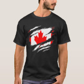 T-shirt Drapeau du pays rayé Canada (Devant)