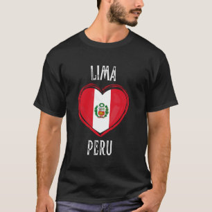 T-shirt Drapeau du Pérou Cœur Ville de Lima