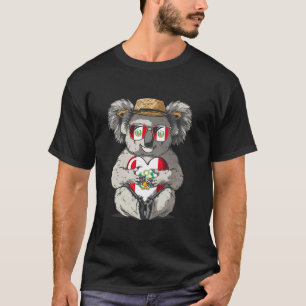 T-shirt Drapeau du Pérou Koala Cœur Fierté Péruvienne Raci