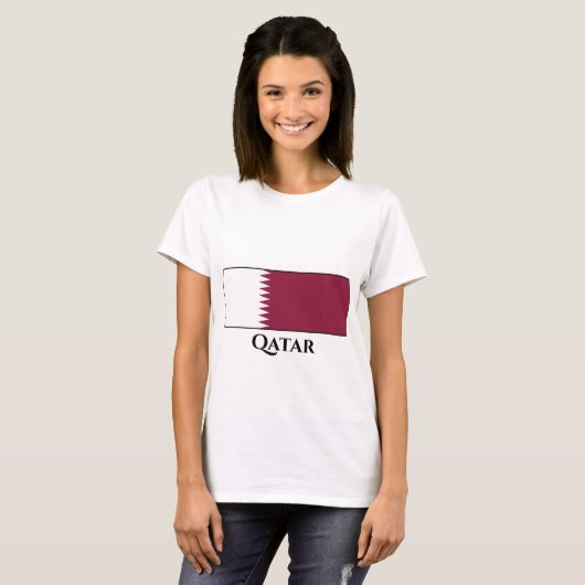 T-shirt Drapeau du Qatar (Devant entier)