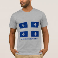 T-shirt drapeau du Québec - pas d'arrière - plan