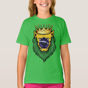 T-shirt Drapeau du roi Lion Brésil