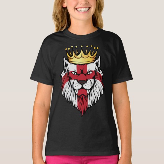 T-shirt Drapeau du roi Lion d'Angleterre (Devant)
