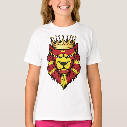 T-shirt Drapeau du roi Lion de Macédoine (Devant)