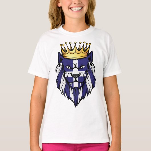 T-shirt Drapeau du roi Lion Grèce (Devant)