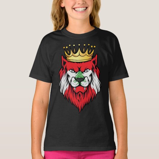 T-shirt Drapeau du roi Lion Liban (Devant)