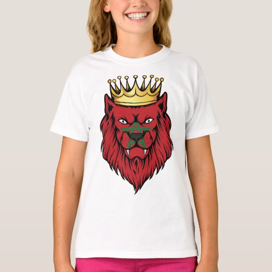 T-shirt Drapeau du roi Lion Maroc (Devant)