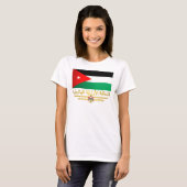 T-shirt Drapeau du Royaume de Jordanie (arabe) (Devant entier)