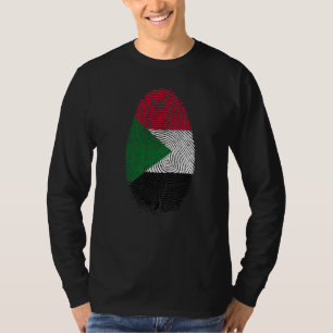T-shirt Drapeau du Soudan Empreinte digitale C'est dans mo