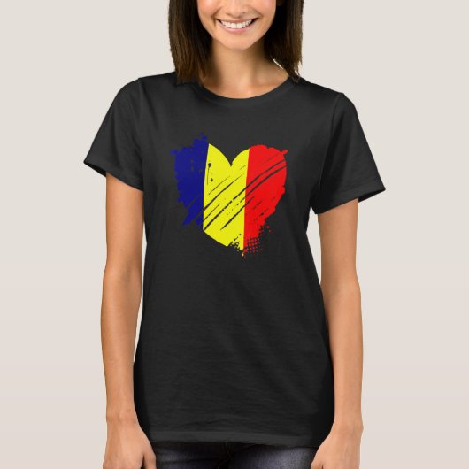 T-shirt Drapeau du Tchad J'aime le Tchad C'est Dans Mon Ad (Devant)