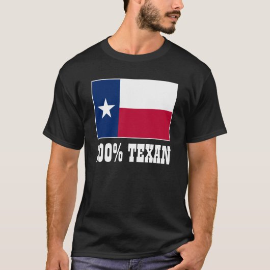 T-shirt Drapeau du Texas | 100% Texan (Devant)