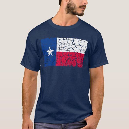 T-shirt Drapeau du Texas, affligé (Devant)