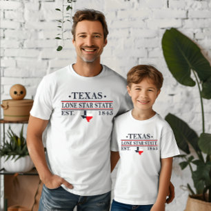 T-shirt Drapeau du Texas carte l'état étoile solitaire