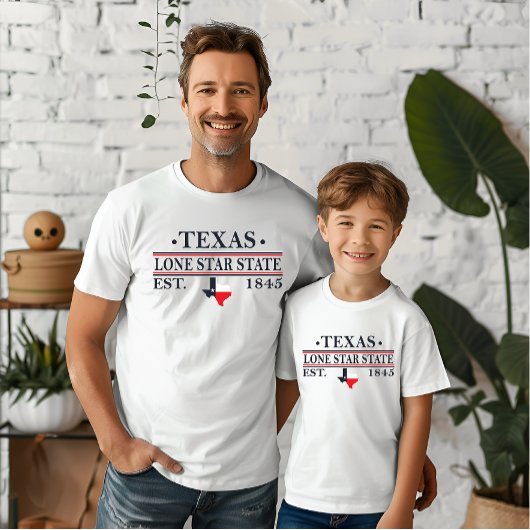 T-shirt Drapeau du Texas carte l'état étoile solitaire