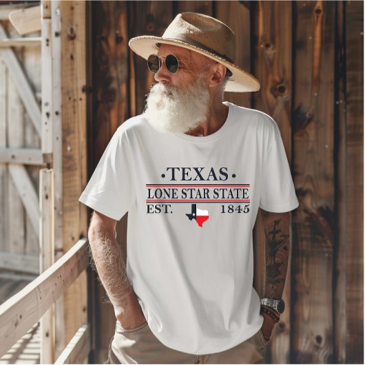 T-shirt Drapeau du Texas carte l'état étoile solitaire