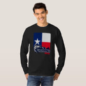 T-shirt Drapeau Du Texas Pêche Au Texas (Devant entier)