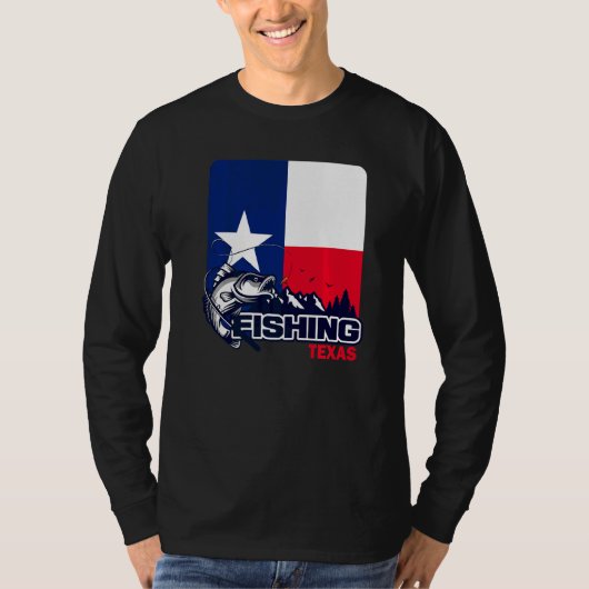 T-shirt Drapeau Du Texas Pêche Au Texas (Devant)