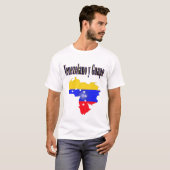 T-shirt drapeau du Venezuela avec le texte Venezolano y gu (Devant entier)
