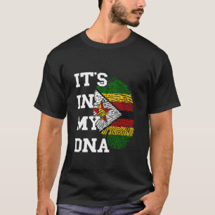 T-shirt Drapeau du Zimbabwe C'est dans mon empreinte digit