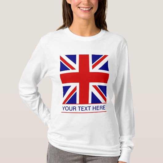 T-shirt Drapeau d'Union Jack plus votre texte (Devant)