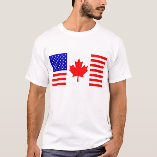 T-shirt Drapeau d'US/Canada (Devant)