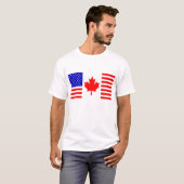 T-shirt Drapeau d'US/Canada (Devant entier)