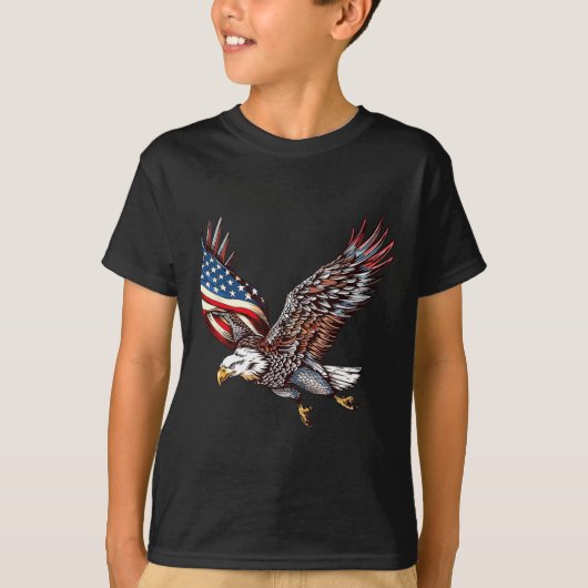 T-shirt Drapeau Eagle Américain 4 juillet Dons Eagle Homme (Devant)