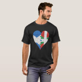 T-shirt Drapeau écossais basque Coeur (Devant entier)