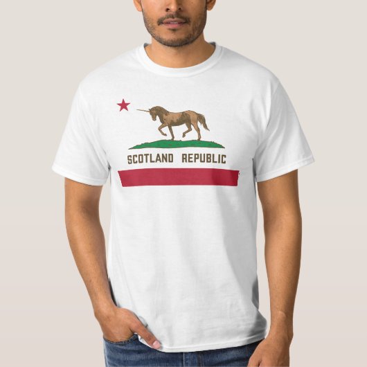 T-shirt Drapeau écossais Californie Unicorne (Devant)