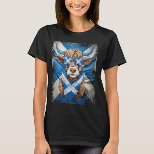 T-shirt Drapeau écossais de la vache écossaise (Devant)